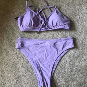 NWOT purple high leg bikini